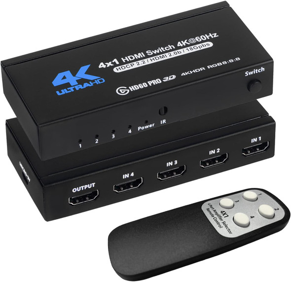 HDMI 2.0b switch 4x1 4K/60Hz(HDCP2.2) - Wholesale at Look4Computer Canada