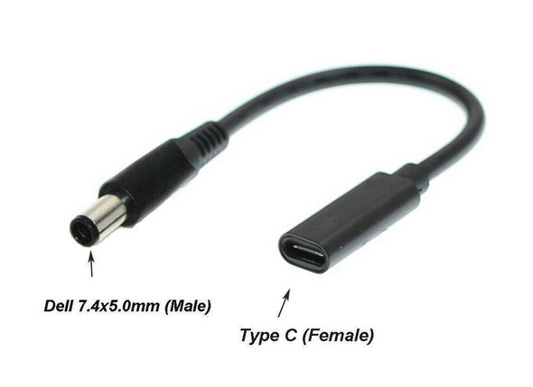 7.4x5.0mm to USB C TYPE Laptop Charger Adapter Power Converter Cable for Dell Laptop