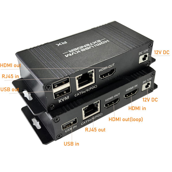 HDMI KVM Ethernet Cable Extender 60 meter support POC 1080Px60hz HDR
