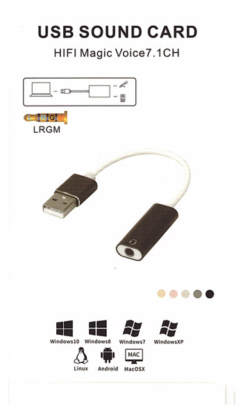 USB to 3.5mm 7.1 Audio Dongle w/TRRS Jack