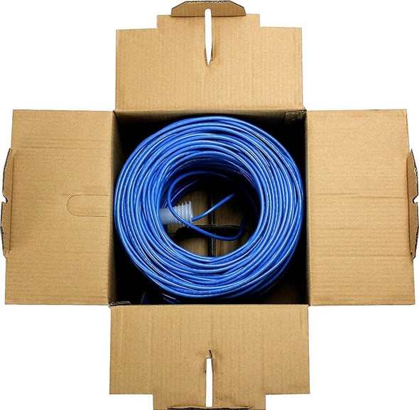 1000' RJ45 CAT5E Cable FT4 cUL 24AWG Solid Pure Copper (blue or white) - Wholesale at Look4Computer Canada