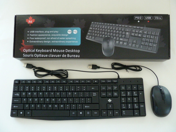 Black USB KB+USB Optical mouse Combo