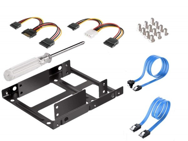 2.5" Convert to 3.5" HDD/SDD Double Mount with SATA Data & Power Cables - Wholesale at Look4Computer Canada