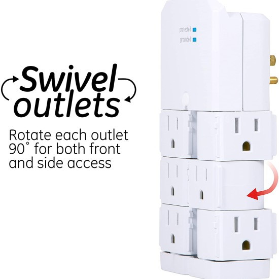 GE Pro 6 Swivel Outlets Wall Tap 90 Degree Rotating - Wholesale at Look4Computer Canada