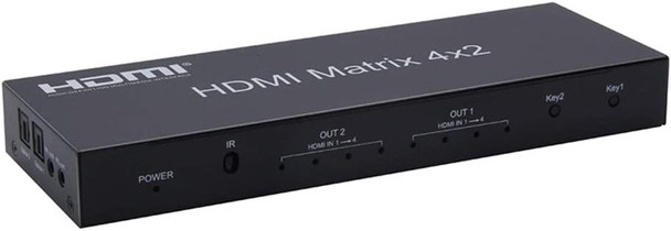 HDMI V2.0 Matrix Switcher 4x2 (4 in 2 out) with audio output