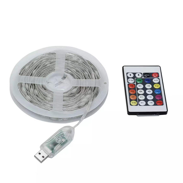 USB powered 5V 100 RGB LEDs 10 meter with remote or APP (Bluetooth)