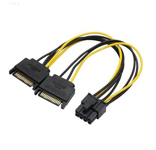 8 Pin PCIe power to Dual SATA 15 Pin Cable - Wholesale at Look4Computer Canada