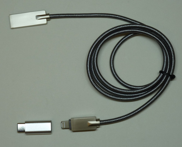 3 in1 USB C / Lightning 8 Pin and Micro USB Charging Cable 3 feet - Wholesale at Look4Computer Canada