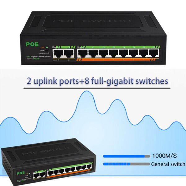 8+2 port Giga POE switch - Wholesale at Look4Computer Canada