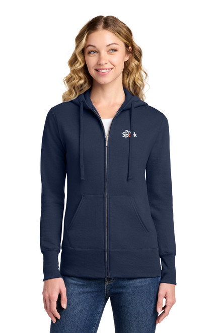PRO SPARK Port & Company® Women's Core Fleece Full-Zip Hooded Sweatshirt