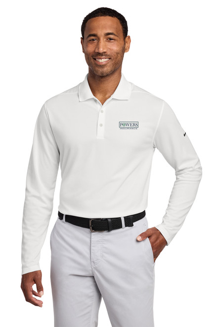 POWERS CANNABIS Nike Dri-FIT Micro Pique 2.0 Long Sleeve Polo