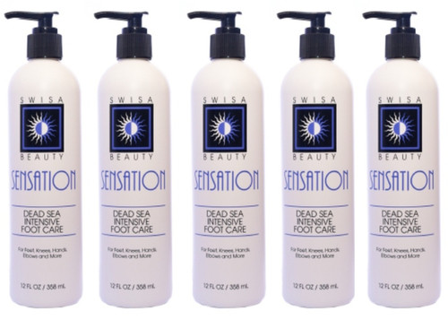 5X Dead Sea Intensive Foot Care Lotion - Each order includes 5 full-size bottles.