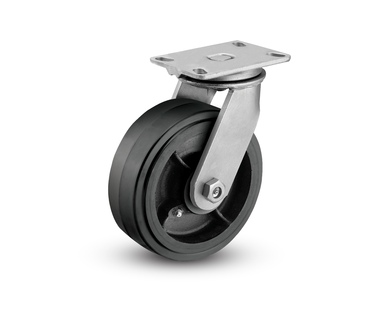 8" x 2" Mold On Rubber Swivel Caster