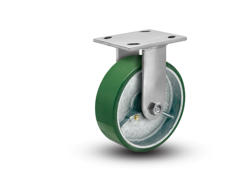 8" x 3" Polyurethane on Iron Rigid Caster 8" x 3" Polyurethane on Iron Rigid Caster