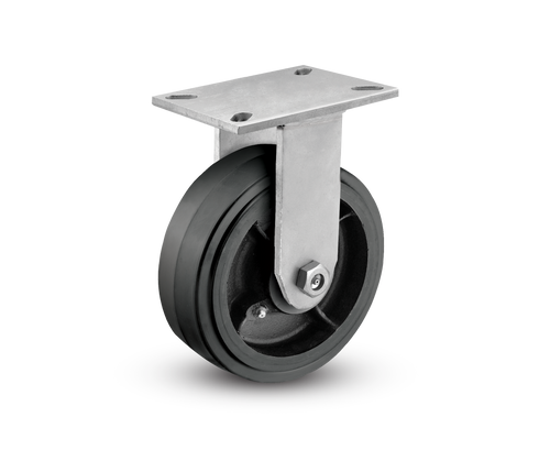 8" x 3" High Tensile Rubber Rigid Caster 8" x 3" High Tensile Rubber Rigid Caster