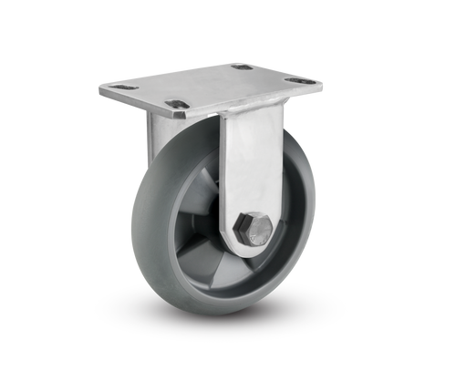 12" x 3" Thermoplastic Round Gray Tread Rigid Caster 12" x 3" Thermoplastic Round Gray Tread Rigid Caster