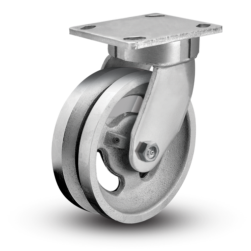 10" x 3" V-Groove Ductile Steel Swivel Caster 10" x 3" V-Groove Ductile Steel Swivel Caster