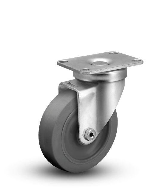 3-1/2" x 1-1/4" Thermoplastic Round Gray Tread Swivel Caster 3-1/2" x 1-1/4" Thermoplastic Round Gray Tread Swivel Caster