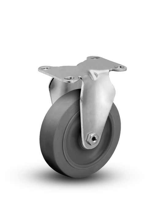 4" x 1-1/4" Thermoplastic Round Gray Tread Rigid Caster 4" x 1-1/4" Thermoplastic Round Gray Tread Rigid Caster