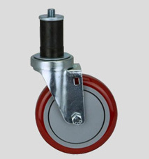 5" x 1-1/4" Thermoplastic Round Gray Tread Swivel Caster-2