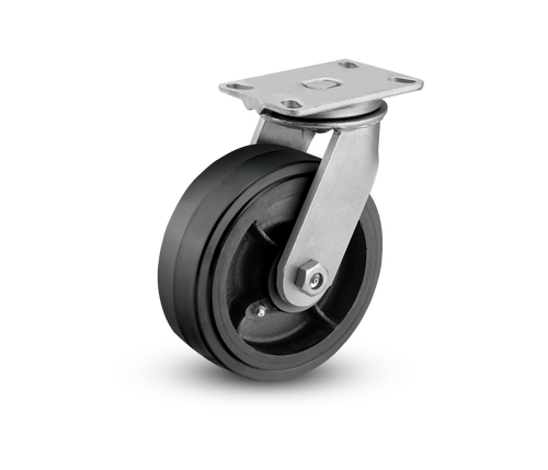 8" x 2" Mold On Rubber Swivel Caster-2