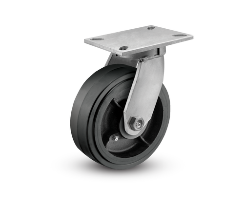 6" x 2" Mold On Rubber Swivel Caster-2 6" x 2" Mold On Rubber Swivel Caster-2