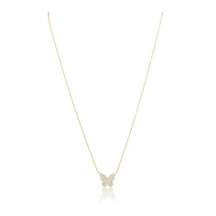 Shop Elsie Pave Butterfly Necklace From Sahira Jewelry Scout and