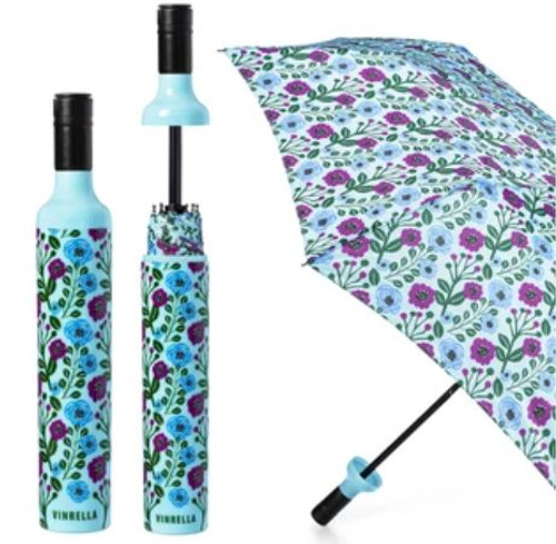 Wine Bottle Umbrella - Floral Fantasy