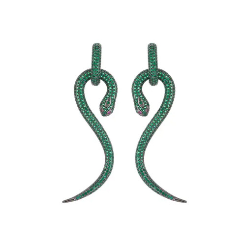 Boa Snake Green Earrings