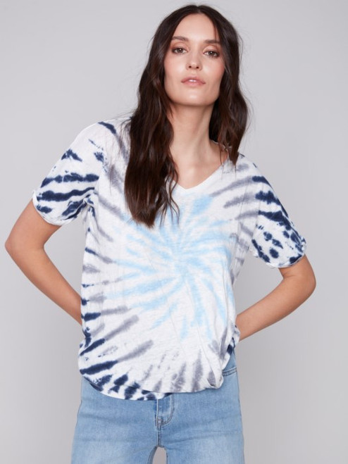 Vneck Tie Dye Top