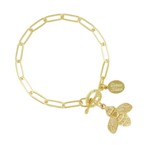 Bee Gold Paperclip Bracelet