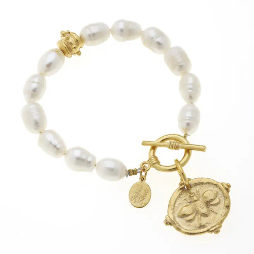 Pearl Bee Gold Bracelet