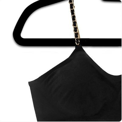 Black PLUNGE Bra Gold Chain