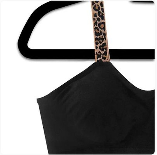 Black Bra Champagne Leopard