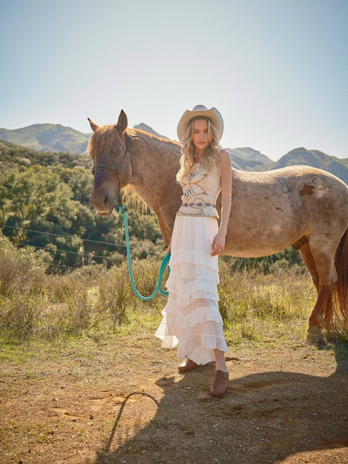 Buckle Denim Top