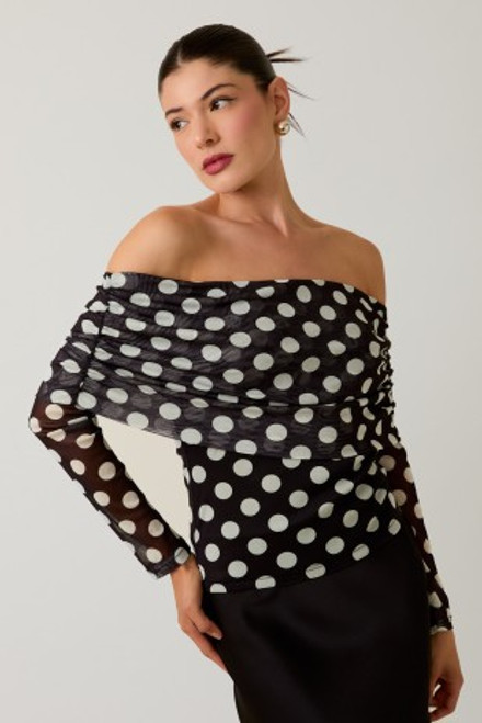 OTS Polka Dot Mesh Top