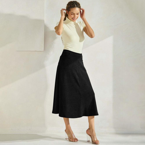 Flare Corduroy Skirt