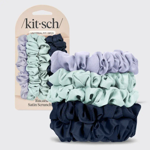 Garden Satin Scrunchies 5 Pc