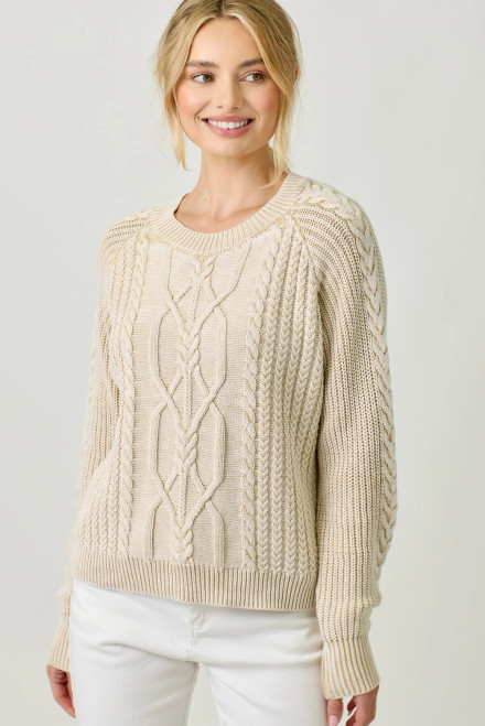 Washed Cable Sweater