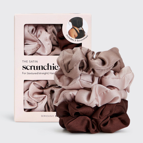 Cameo Satin Scrunchies 5 Pc