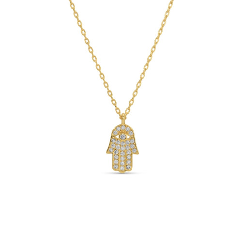 Pave Hamsa Necklace