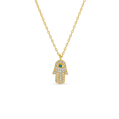 Pave Hamsa Necklace