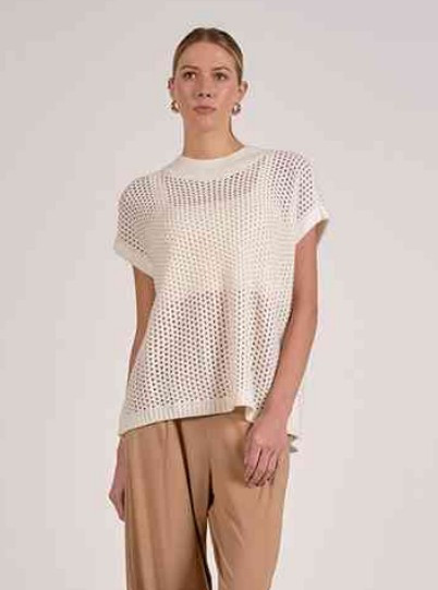 Erin SS Open Knit Top