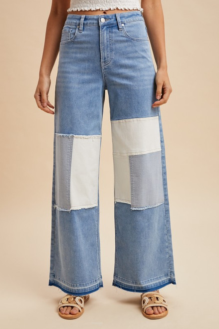 Patchwork Wide Jeans