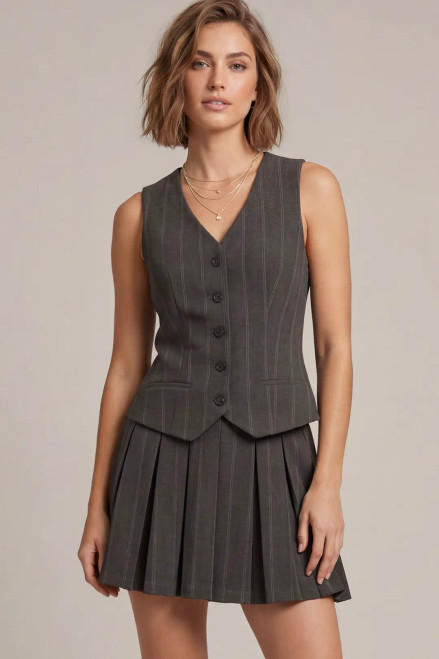 Pinstripe Vest Dress