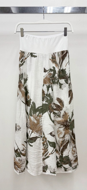 Wild Peonies Midi Skirt