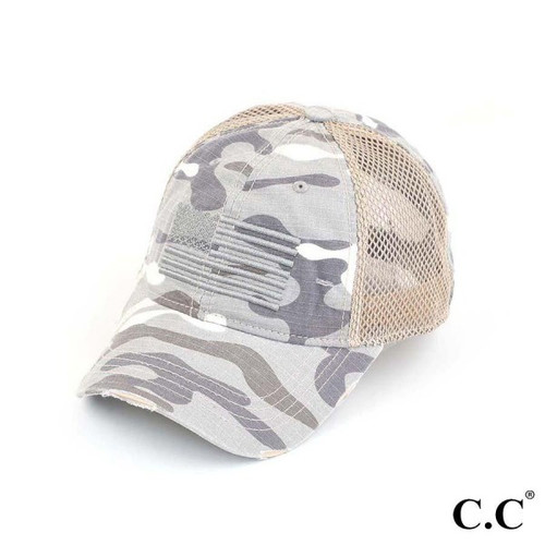 Grey Camo Flag Hat