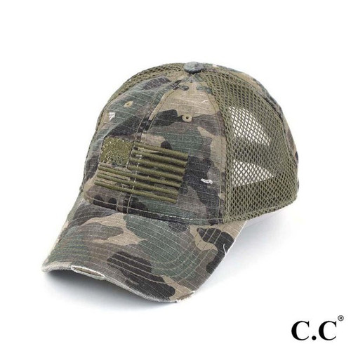 Green Camo Flag Hat