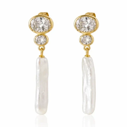 Iris Pearl Drop Earrings