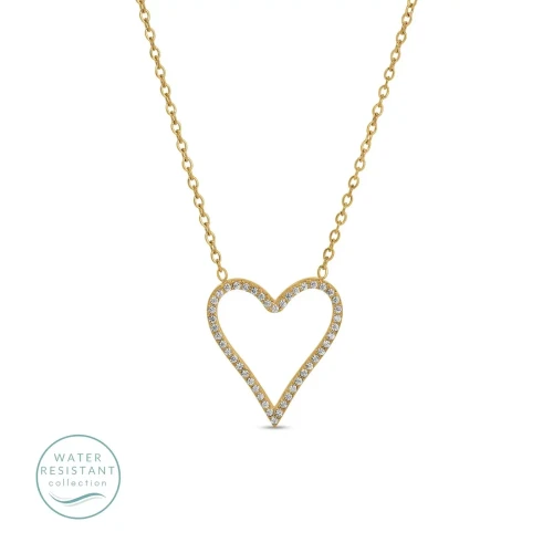 Pave Open Heart Necklace